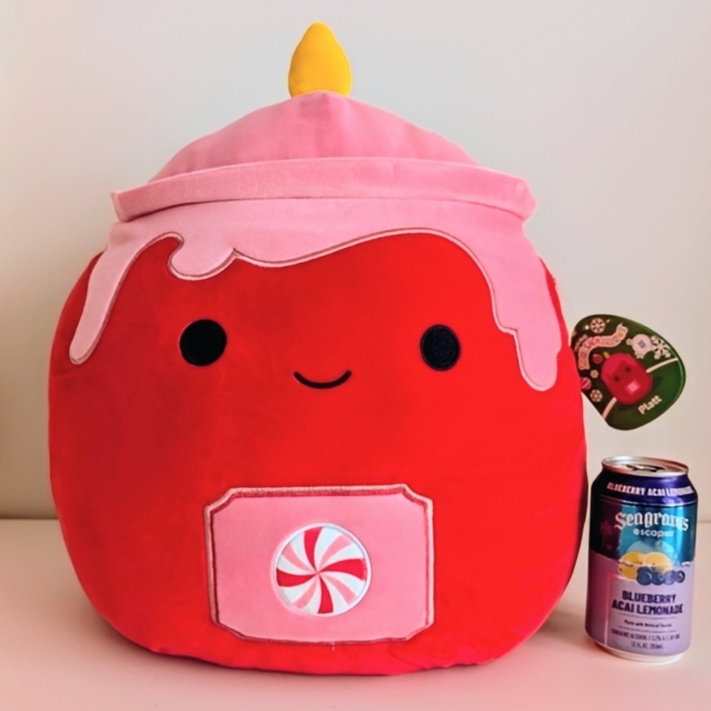 NWT 16" Platt The Peppermint Christmas Candle Squishmallows Plush Holiday 2024